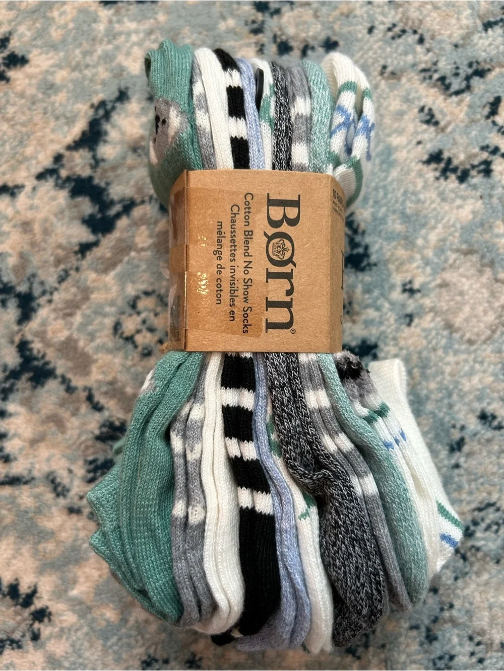 Born Patterned No-Show Socks